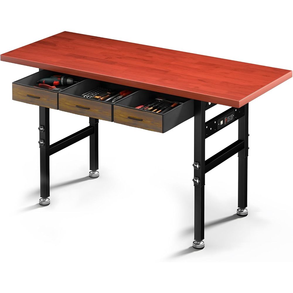 Woodworking Workbench - Meja Kerja dengan Tinggi yang Dapat