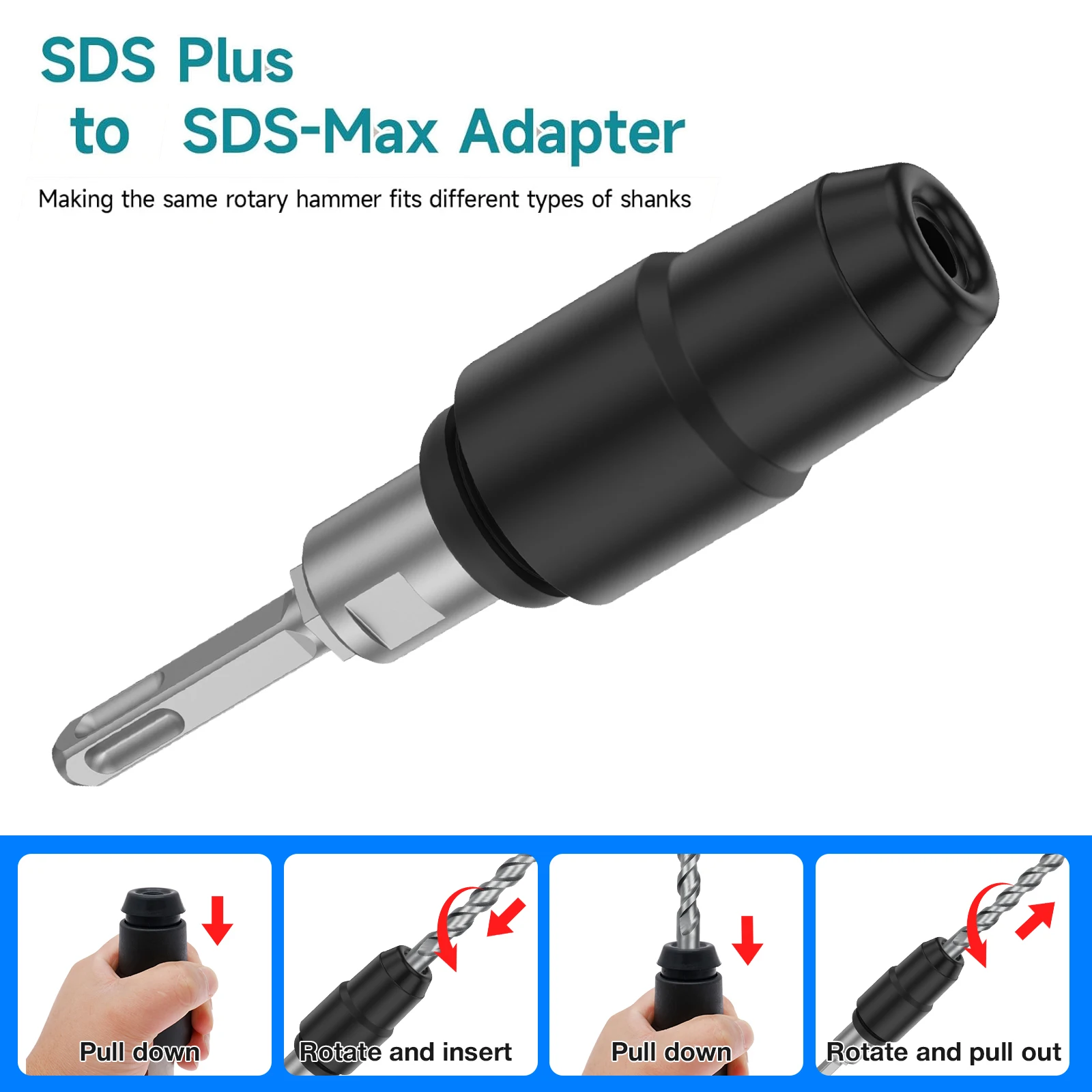 Woodworking Hammer - Adaptor SDS-Plus ke SDS-Max untuk Palu