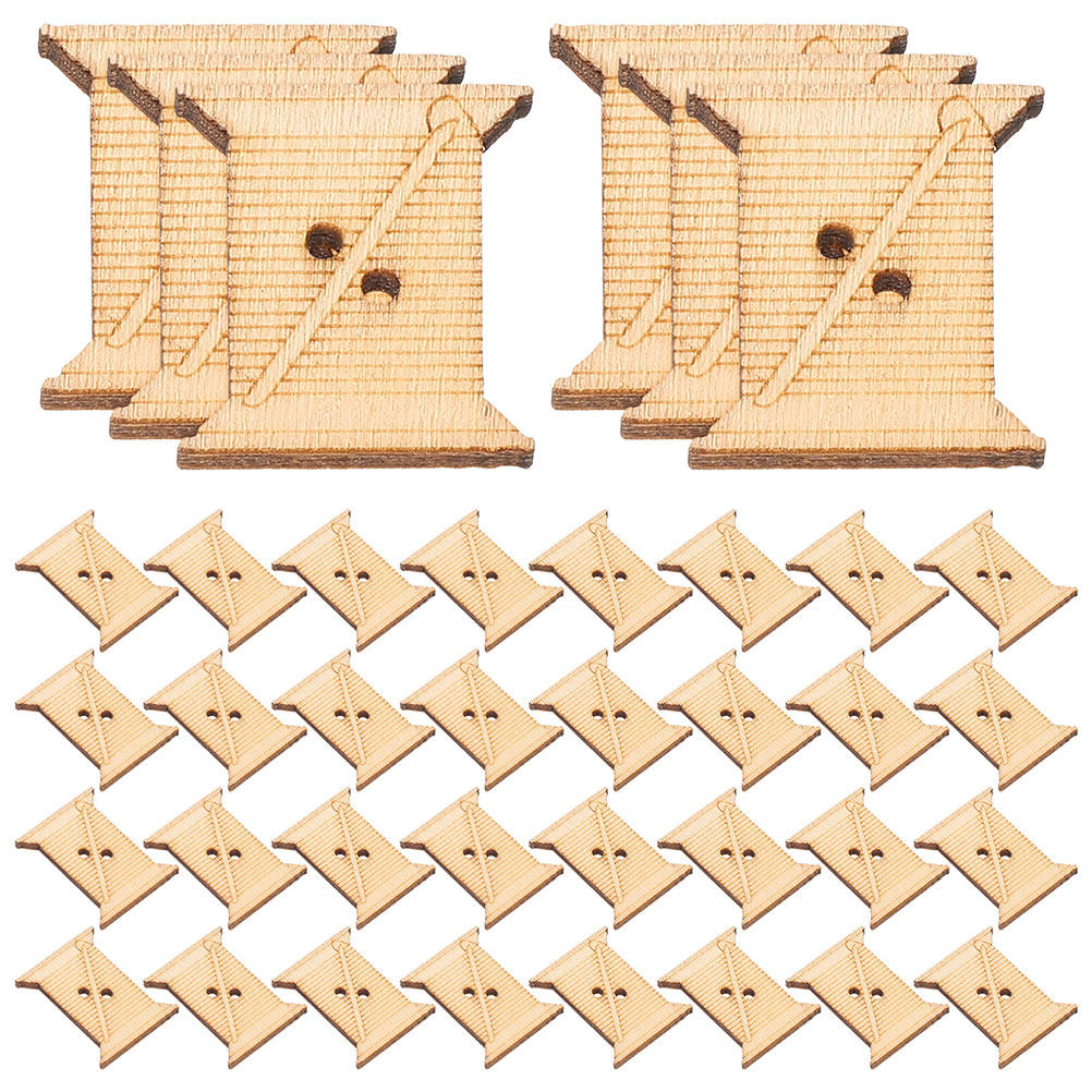 Woodworking Hobbies - 100Pcs Kartu Gulung Benang Bordir Kayu,