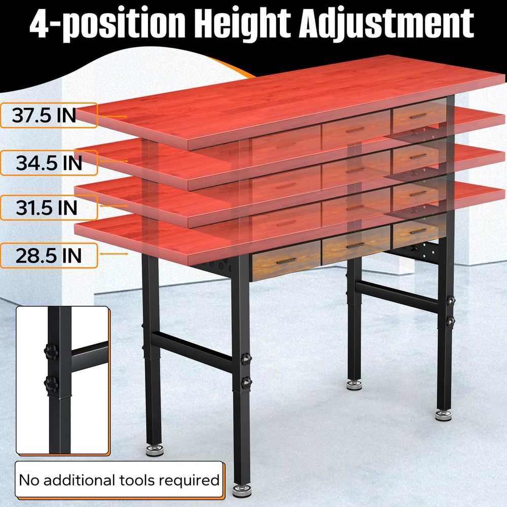 Meja Kerja dengan Tinggi yang  - Woodworking Workbench ulasan dan harga