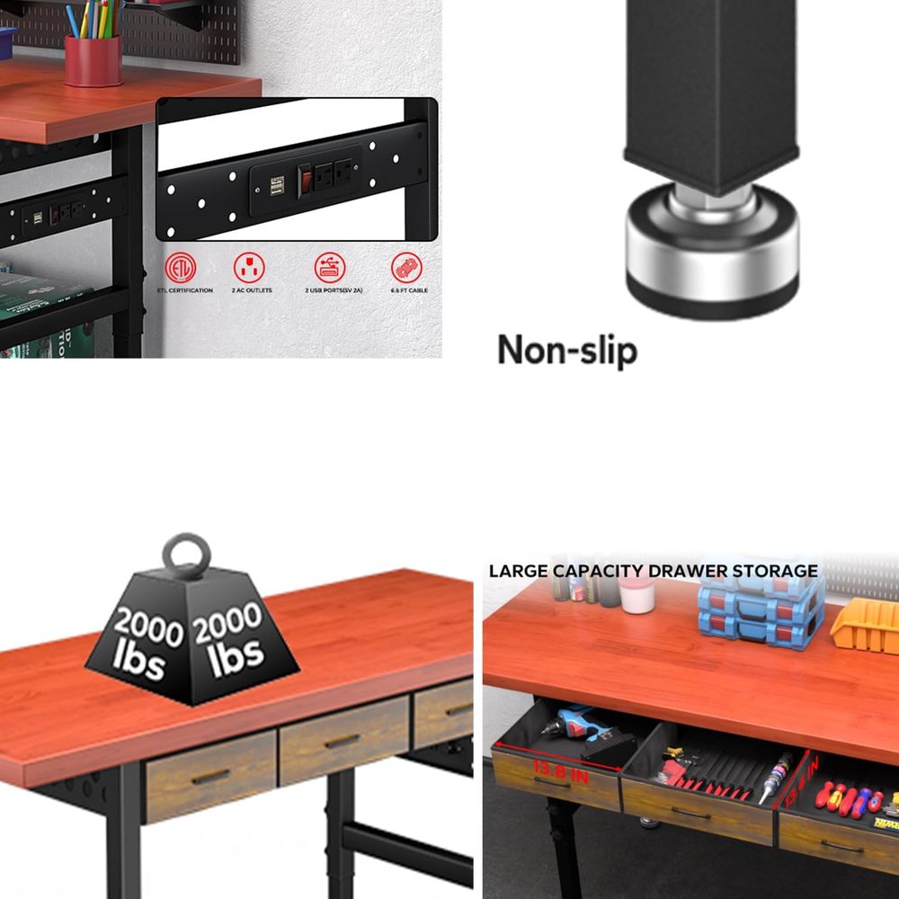 Meja Kerja dengan Tinggi yang  - Woodworking Workbench ulasan dan harga