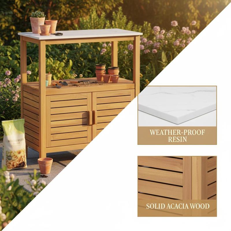 Meja Kerja Tanam Kayu Akasia u - Woodworking Workbench ulasan dan harga
