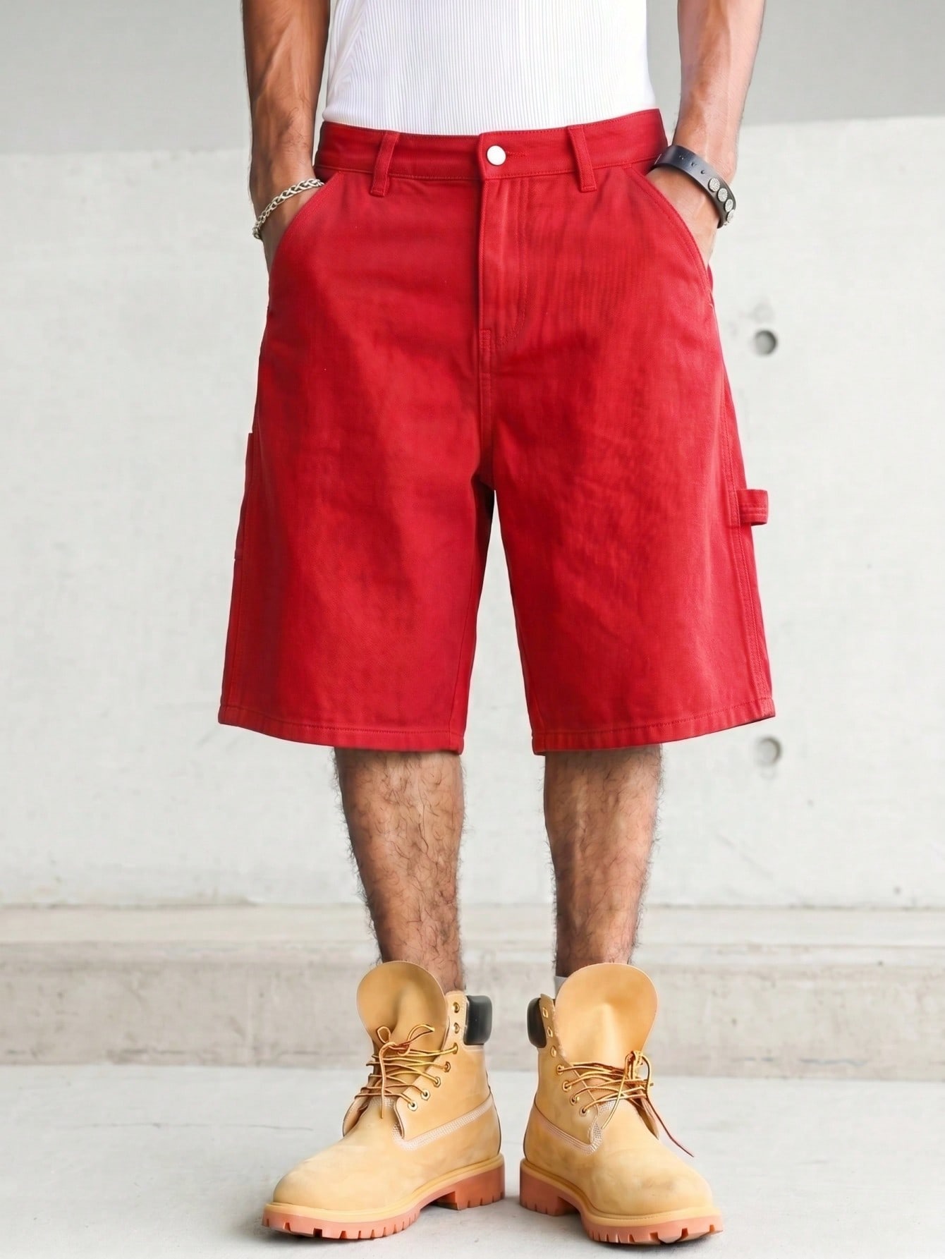 Celana Pendek Denim Pria Warna - Woodworking Overalls ulasan dan harga