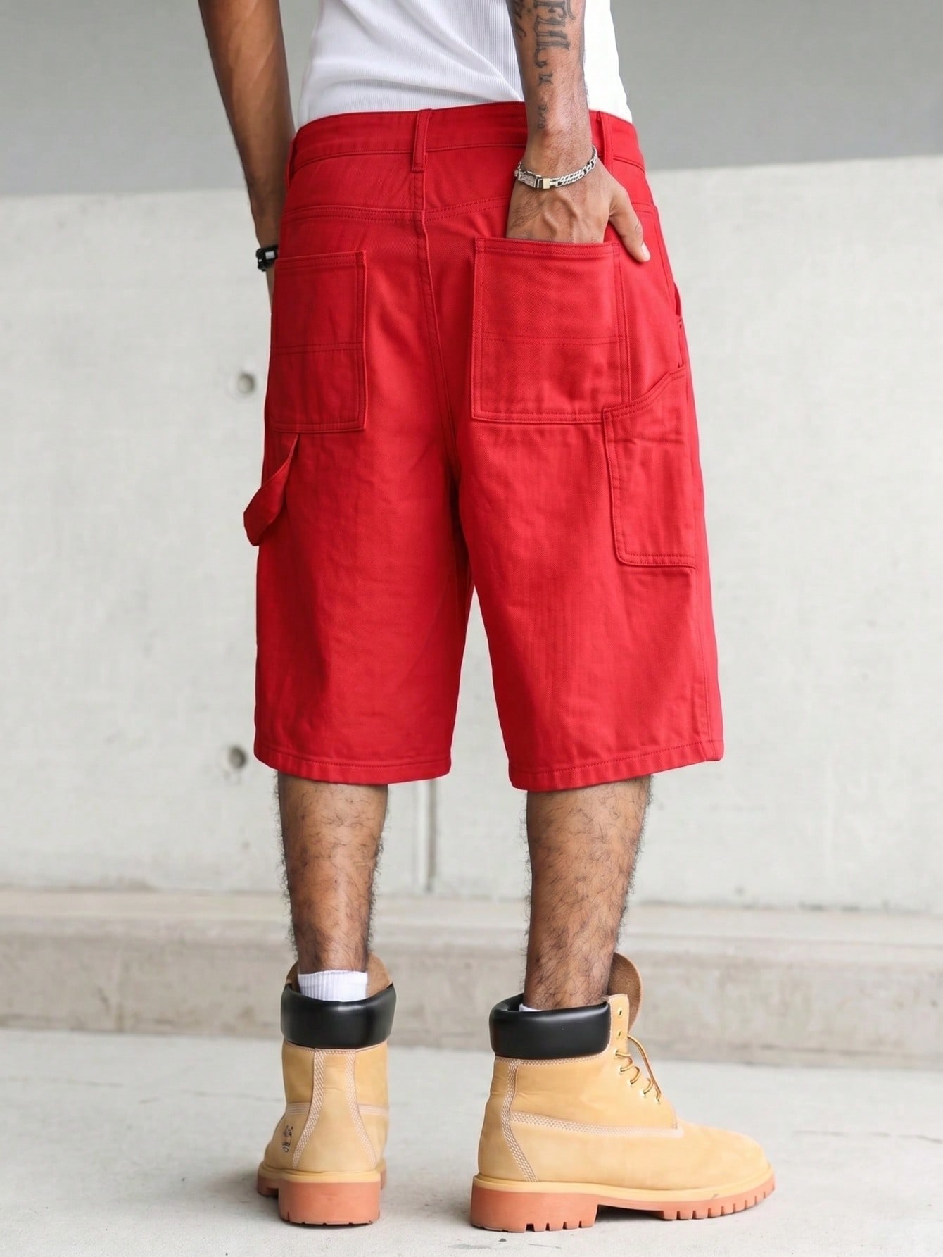 Celana Pendek Denim Pria Warna - Woodworking Overalls ulasan dan harga