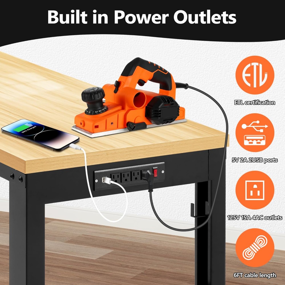 Meja Kerja yang Dapat Disesuai - Woodworking Workbench ulasan dan harga