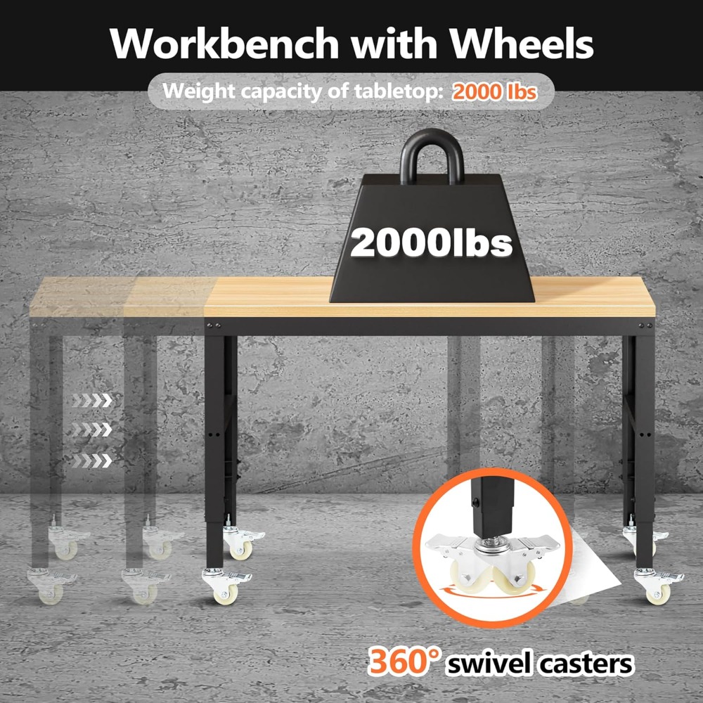 Meja Kerja yang Dapat Disesuai - Woodworking Workbench ulasan dan harga