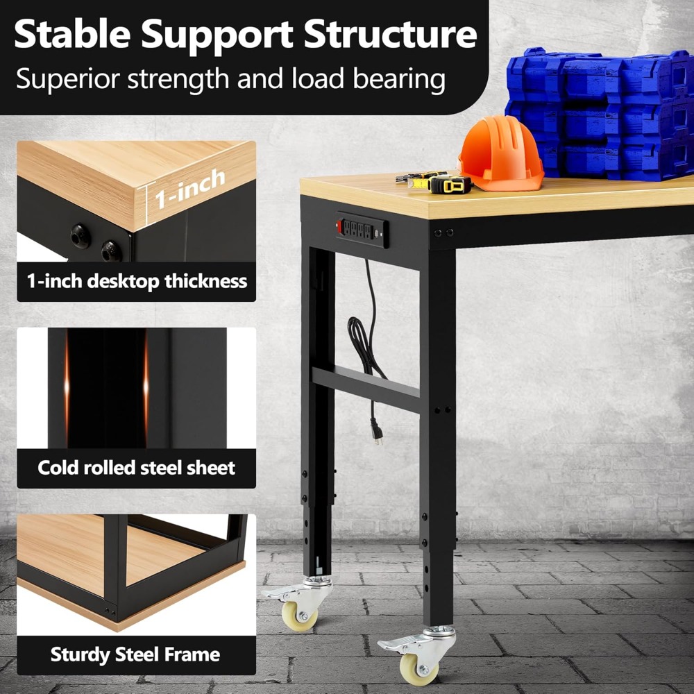 Meja Kerja yang Dapat Disesuai - Woodworking Workbench ulasan dan harga