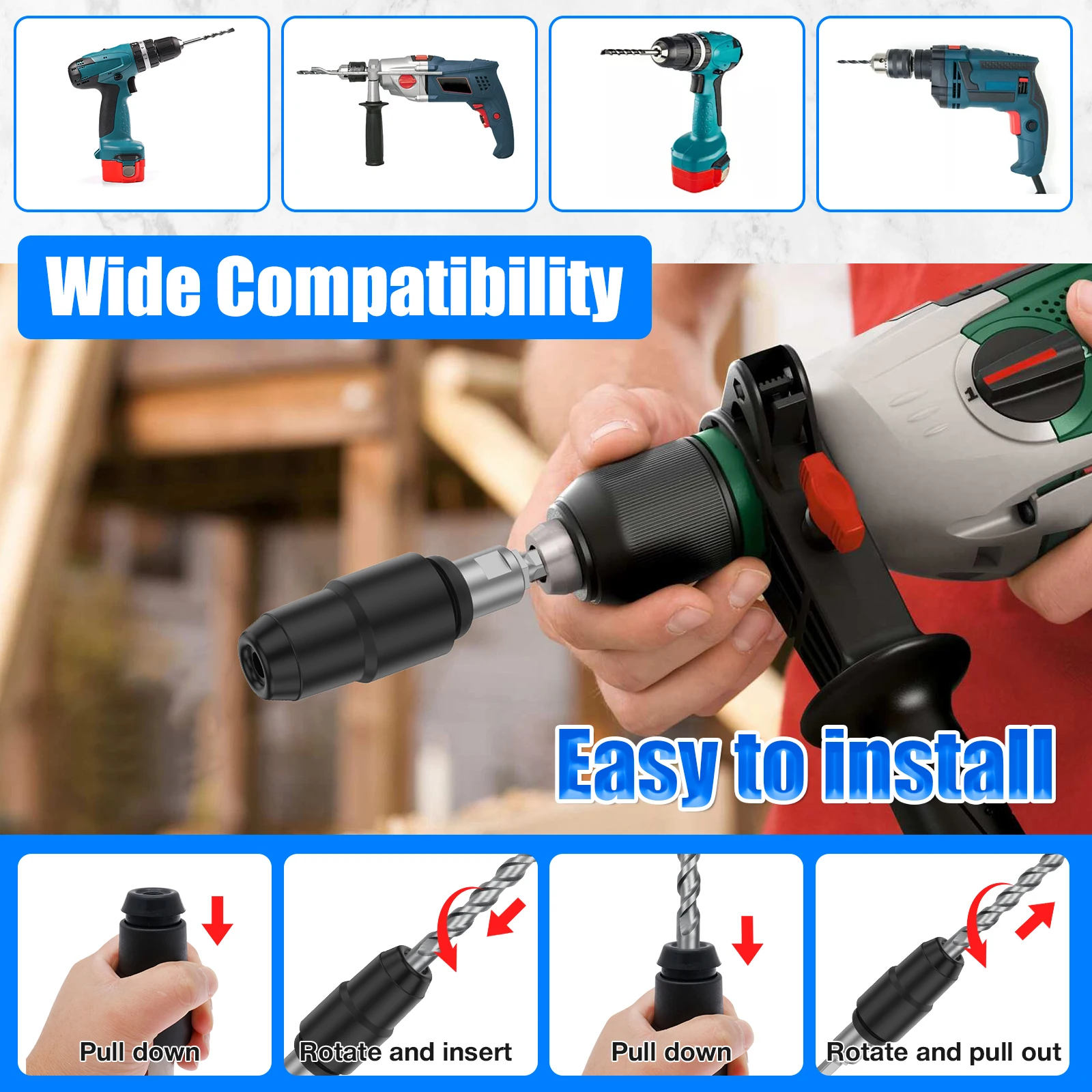 1Pc Adaptor SDS Plus ke SDS Ma - Woodworking Hammer ulasan dan harga