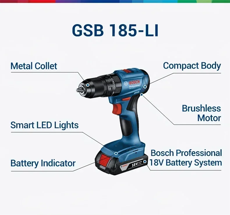 Bosch GSB 185-LI 18V Bor Impak - Bosch Drill Gsb 18V ulasan dan harga