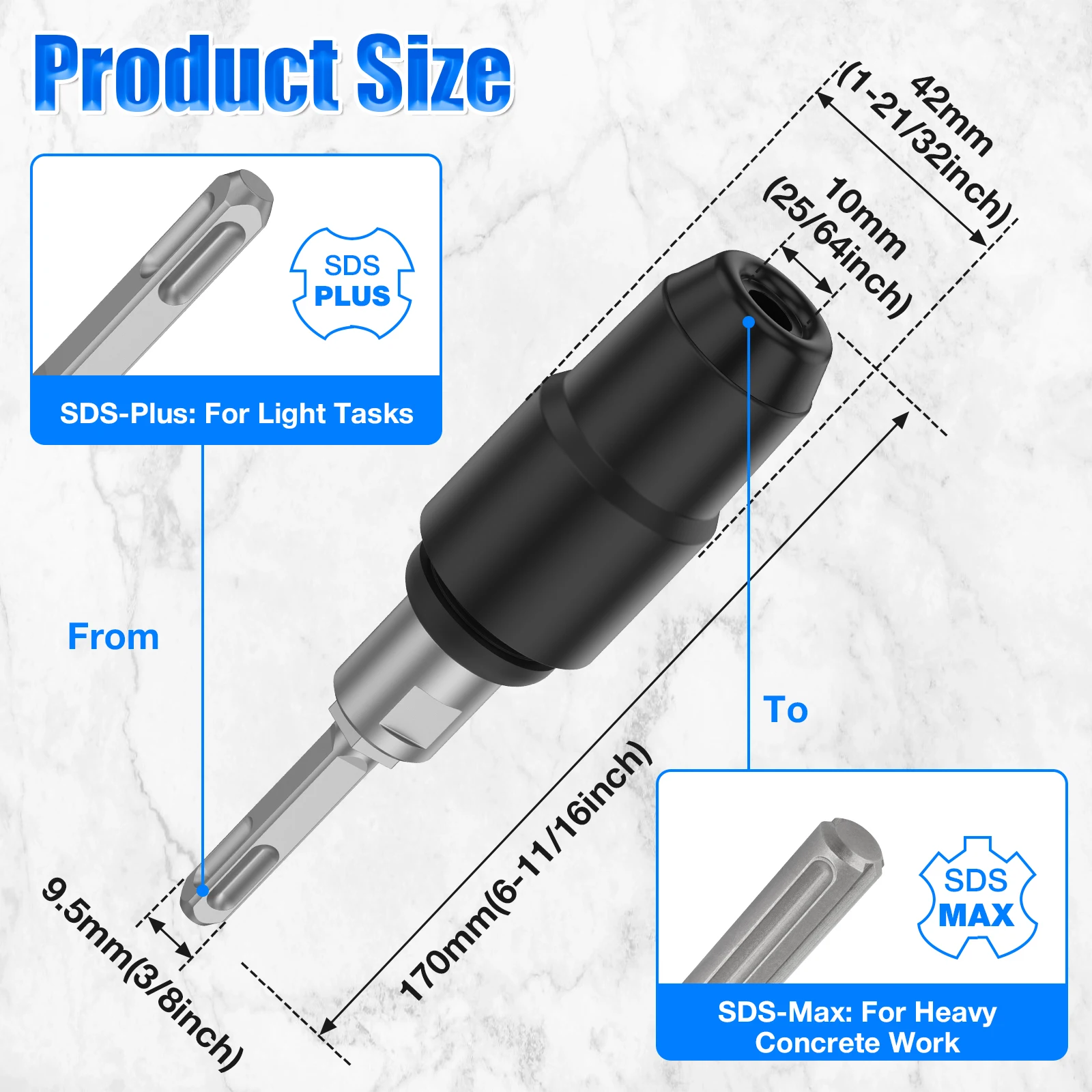 Adaptor SDS-Plus ke SDS-Max un - Woodworking Hammer ulasan dan harga